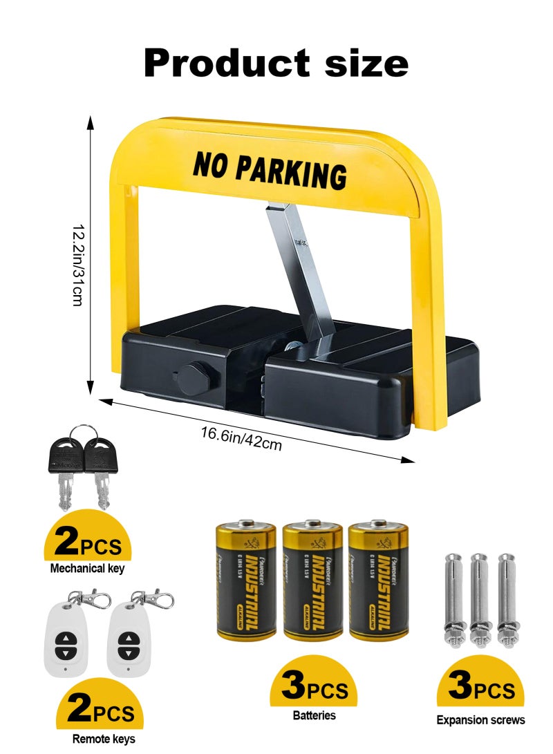 HomarKet Intelligent Remote Control Parking Lock with Collision Alarm, Automatic Remote Control Parking Lock, 98ft Private Car Parking Latch Space Blocker for Home, Business - Image 2